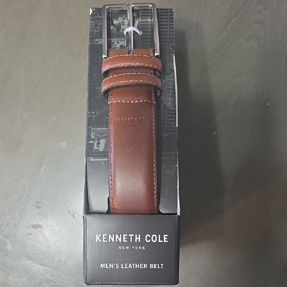 Kenneth Cole Cognac Leather Belt